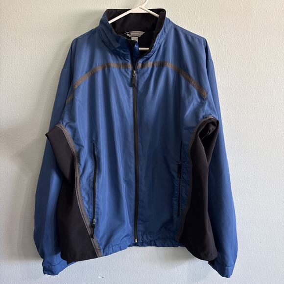 Storm Creek Men's Large Full Zip Fleece Lined Jacket Blue Gray Zip Pockets - Picture 1 of 5